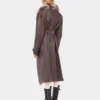 Trenchcoat med fuskpälskant