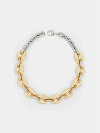 Åtta tjocka guld-/silverhalsband