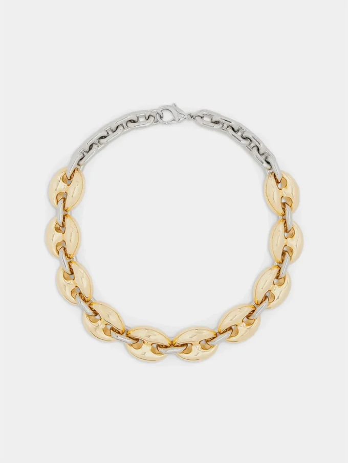 Åtta tjocka guld-/silverhalsband Åtta tjocka guld-/silverhalsband