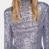 Turtleneck-top i paljetter