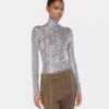 Turtleneck-top med paljetter