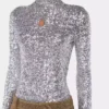 Turtleneck-top med paljetter
