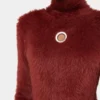 Turtleneck-tröja i borstad stickning