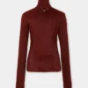 Turtleneck-tröja i borstad stickning