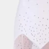 Vit lång klänning utan ärmar i muslin och satin