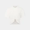 Vit t-shirt med piercing